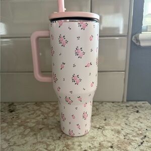 HydroJug Floral Pink and White Thermos
